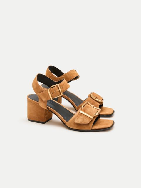 J.CREW Dylan buckle block-heel sandals in suede