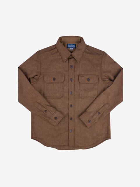 Iron Heart IHDR-434-CBR 14oz Fox Brothers®  Barleycorn Flannel CPO Shirt - Cigar Brown