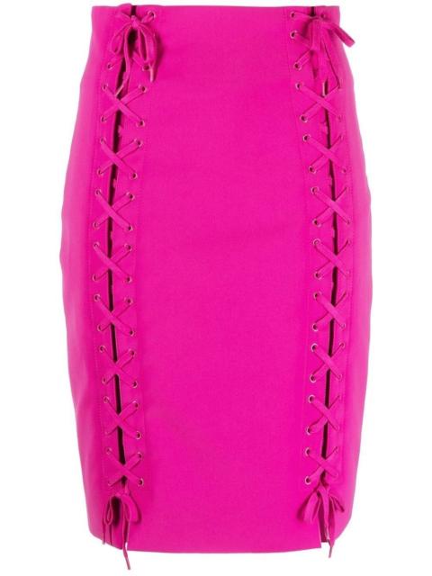 tie-fastening pencil skirt