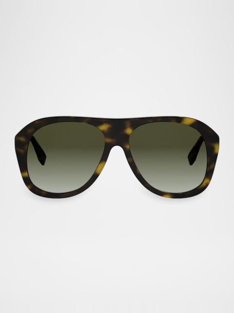 FENDI Oversized Baguette Acetate Aviator Sunglasses