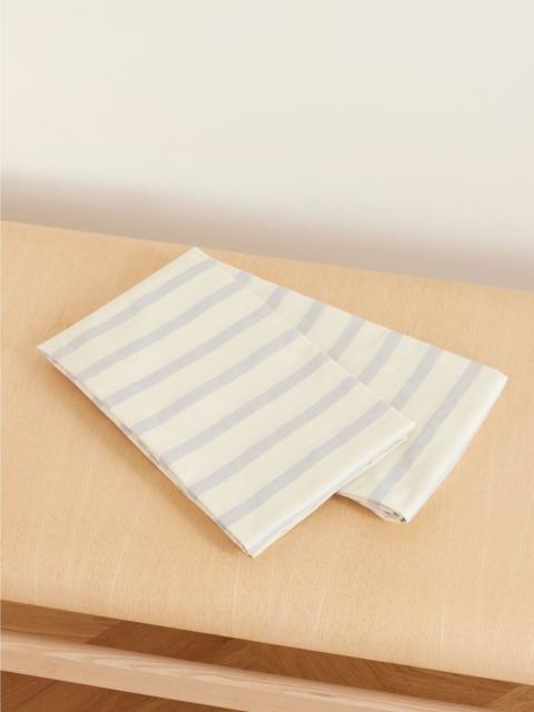 TEKLA Set of two striped organic cotton-percale pillow cases Multi