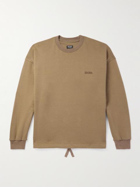 ZEGNA Logo-Embroidered Cotton-Blend Jersey Sweatshirt