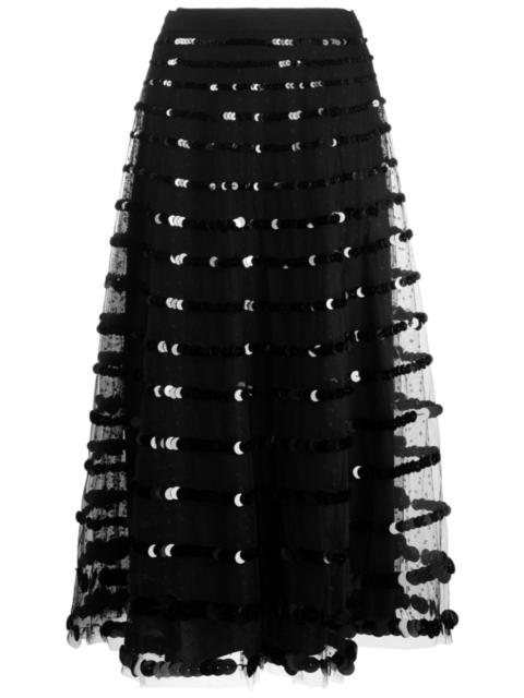 REDValentino sequin-embellished tulle midi skirt