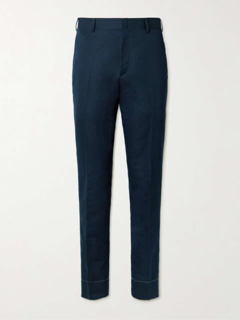 Brioni Pienza Straight-Leg Linen and Cotton-Blend Trousers
