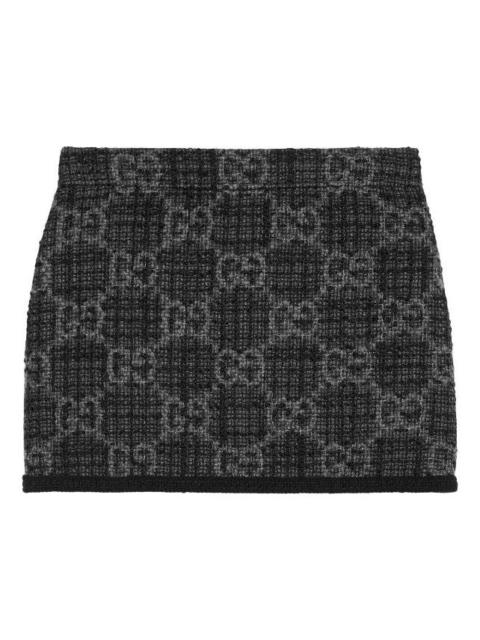 GUCCI (WMNS) Gucci Tonal GG Tweed Skirt 'Dark Grey' 774516-ZAPA4-1074