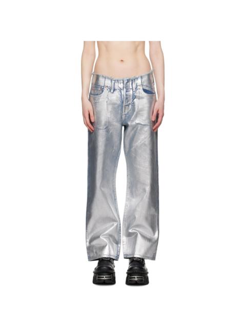 doublet Silver Foil-Coated Jeans