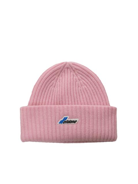 We11done LIGHT PINK LOGO PATCHED KNIT BEANIE / L.PNK