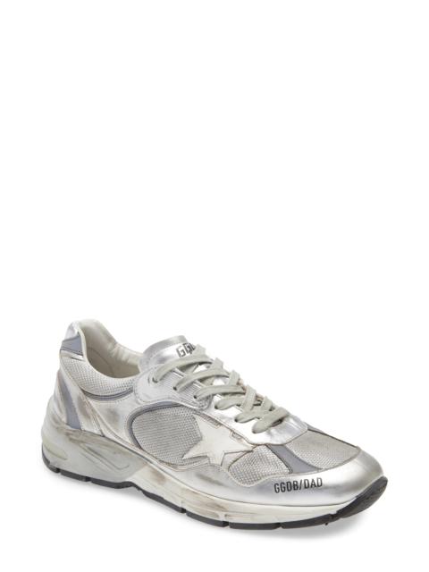 Dad-Star Metallic Sneaker in Silver/White