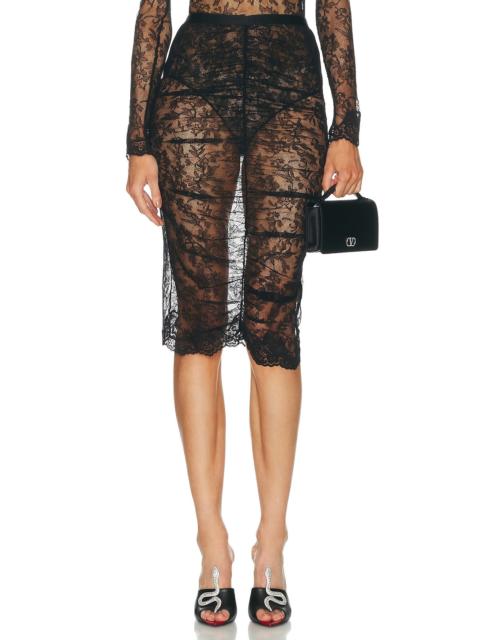 Valentino Lace Jersey Skirt