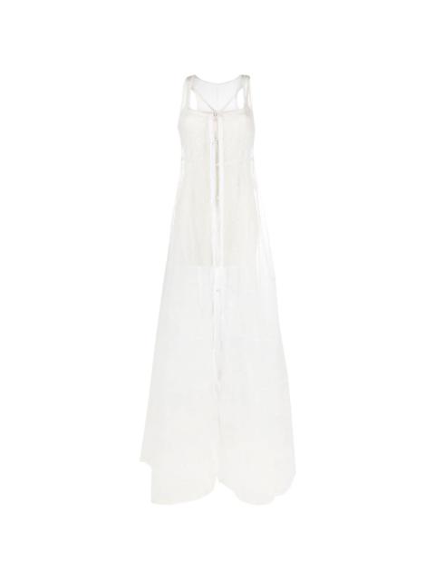 La robe Dentelle sheer panelled gown