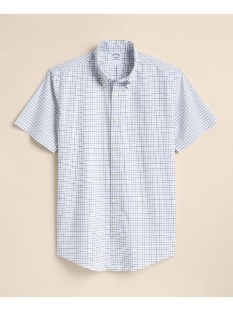 Brooks Brothers Stretch Non-Iron Broadcloth Button-Down Collar Short-Sleeve Sport Shirt