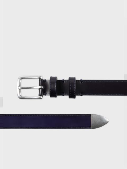 Paul Smith Gradient Dark Purple and Black Leather Silver Tip Belt