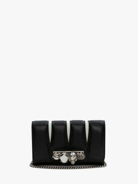 Alexander McQueen Women's The Slash Clutch in Black/ivory