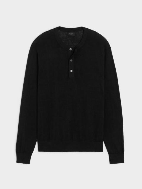 TODD SNYDER Linen-Cotton Henley Sweater