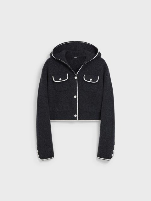 Theory Hooded Cardigan Jacket in Felted Wool-Cashmere