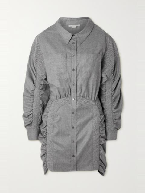 Stella McCartney Wren ruched wool mini shirt dress