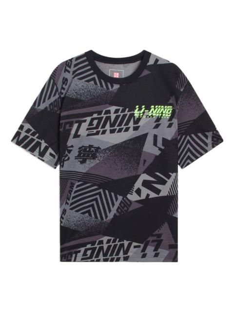 Li-Ning Sports Team Graphic T-shirt 'Black Grey' AHSS119-3