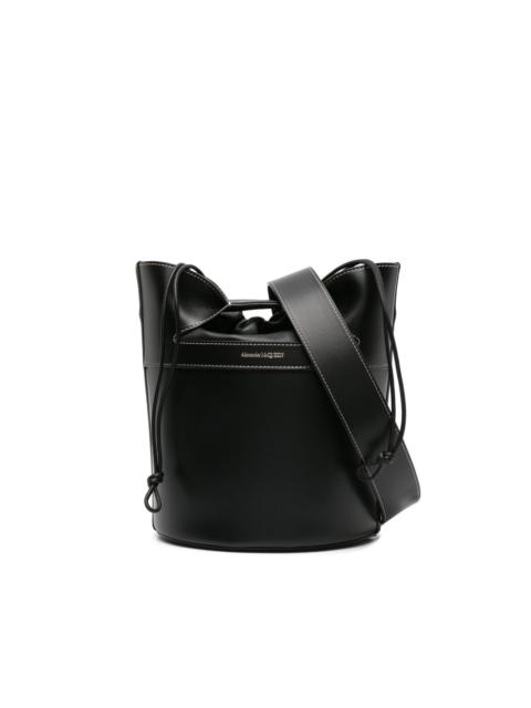 Alexander McQueen logo-stamp leather bucket bag