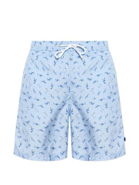 Paul & Shark shark-print swim shorts