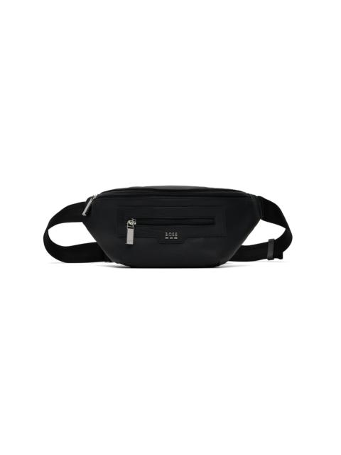 BOSS Black Grained Faux-Leather Belt Bag