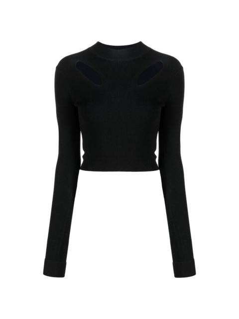 Dion Lee cut out-detail cropped knitted top