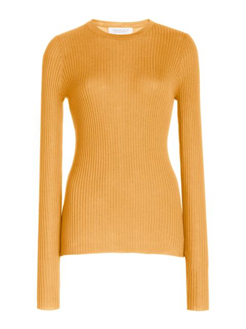 GABRIELA HEARST Browning Knit in Fluorescent Orange Silk Cashmere