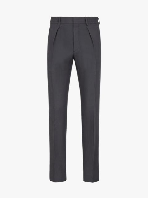 FENDI Blue linen trousers