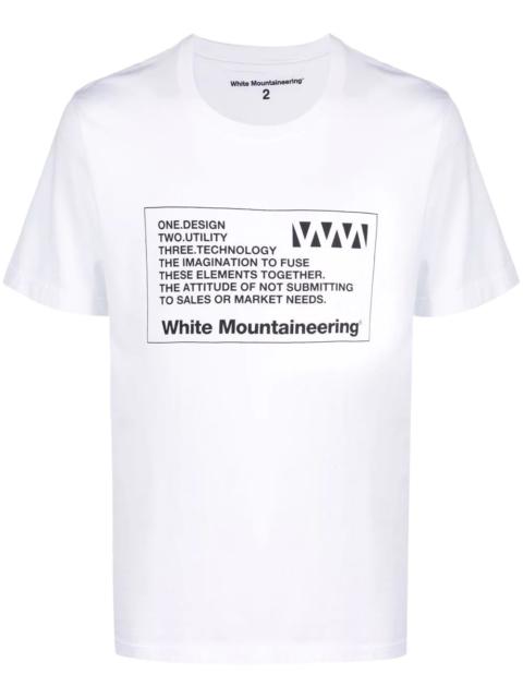 White Mountaineering graphic-print cotton T-shirt