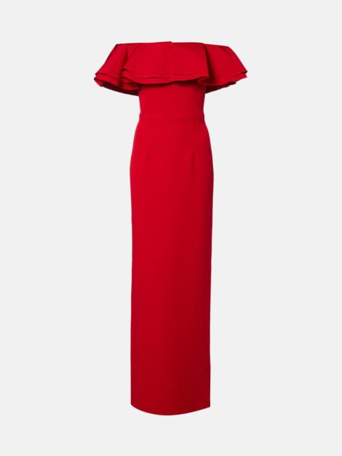 Safiyaa Ryan ruffled off-shoulder crêpe gown