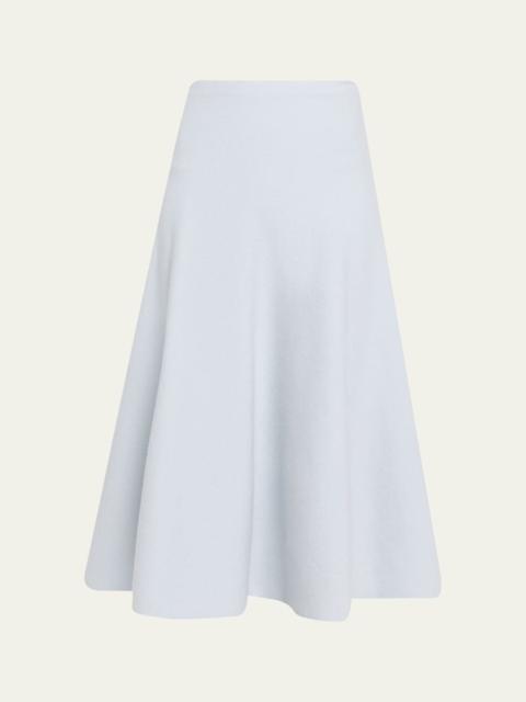 BRANDON MAXWELL Miller Structured Wool Midi Skirt
