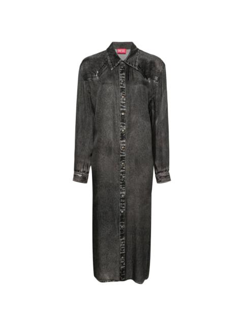 Diesel denim-print twill shirtdress