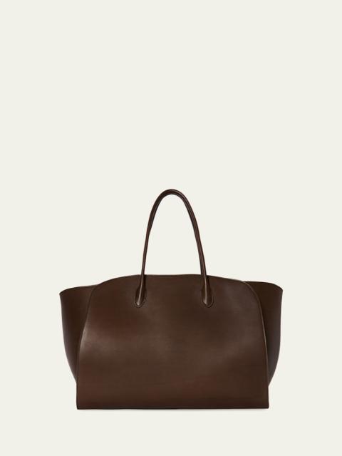 The Row Men's Marlo 17 Tote Bag in Saddle Leather