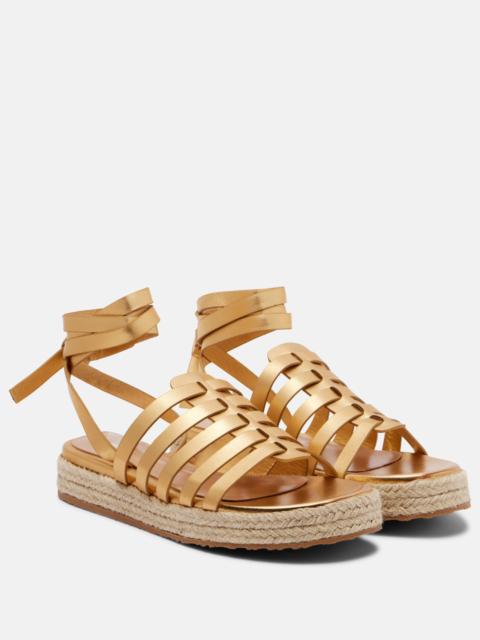 Gianvito Rossi Leather espadrille sandals