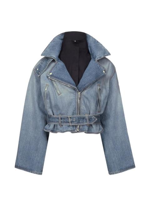 ALAÏA layered belted denim jacket