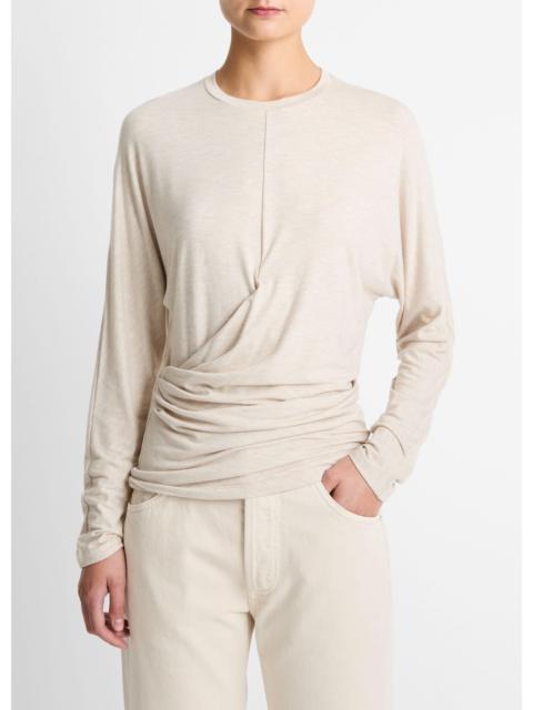 Vince Fixed-Drape Long-Sleeve T-Shirt