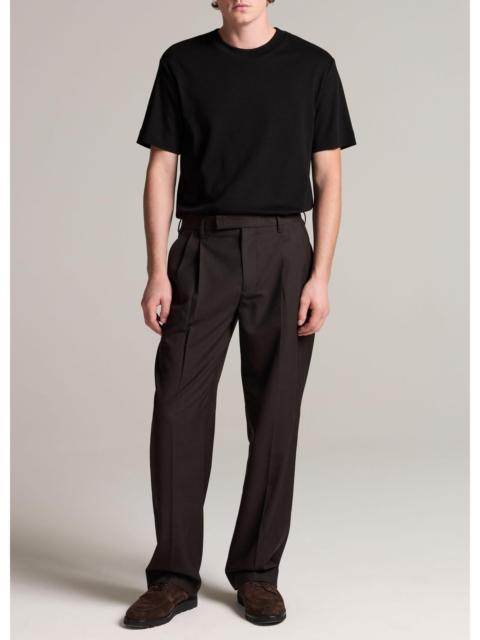 Vince Louie Relaxed Twill Double-Pleated Trouser