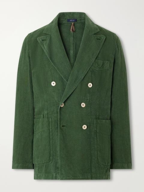 Drake's Games Double-Breasted Linen Blazer