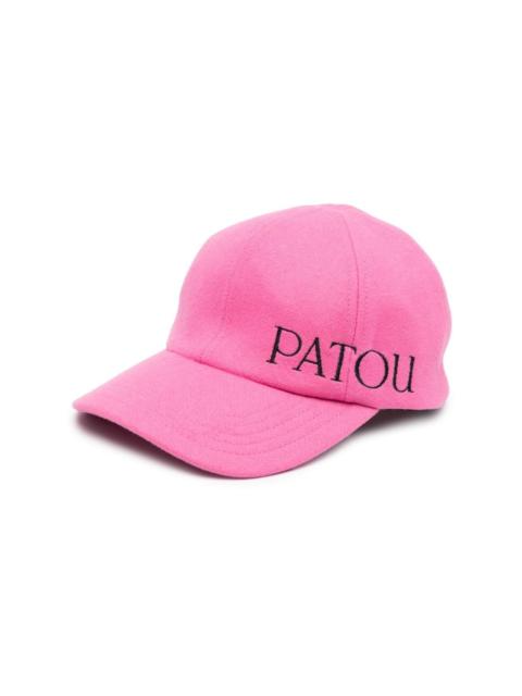 PATOU embroidered-logo wool-cashmere cap
