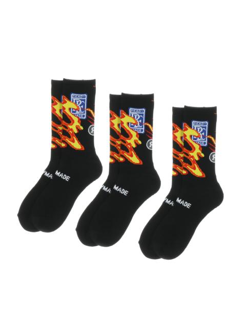 Readymade 3P CREW SOCKS / BLK