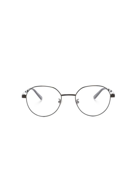GUCCI Web-stripe oval-frame glasses