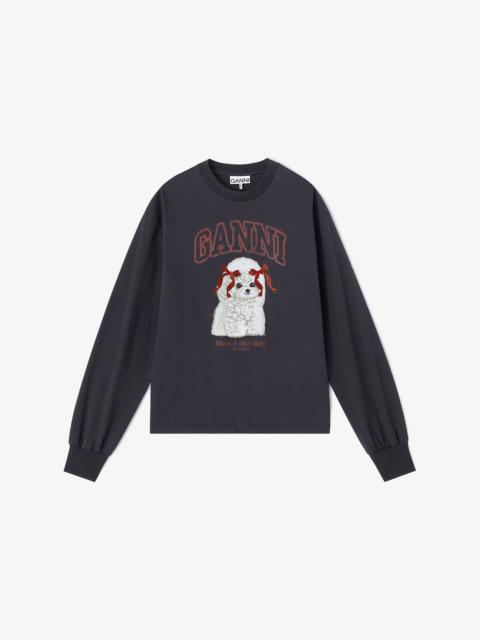 GANNI GREY POODLE LONG-SLEEVE