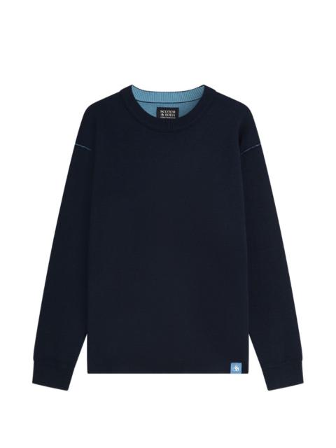 SCOTCH & SODA contrast-stitch crew-neck sweater