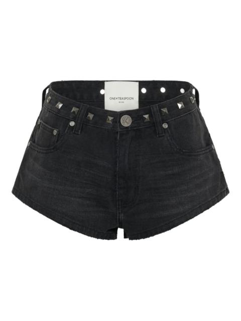 ONE TEASPOON studded five-pockets shorts