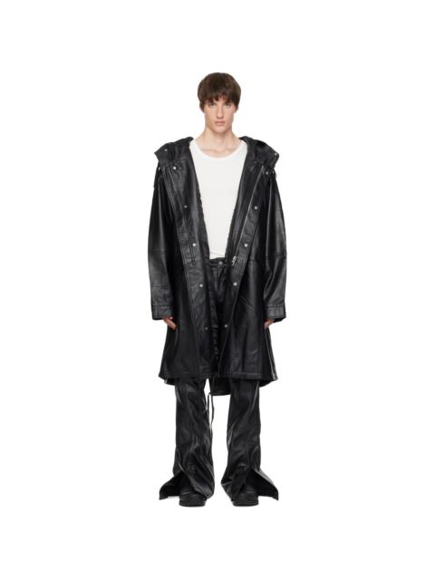 DEADWOOD Black Ellis Oversized Leather Parka