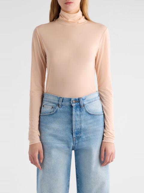 Dries Van Noten Hoyser Fitted Stretch Turtleneck Top in Blush at Nordstrom