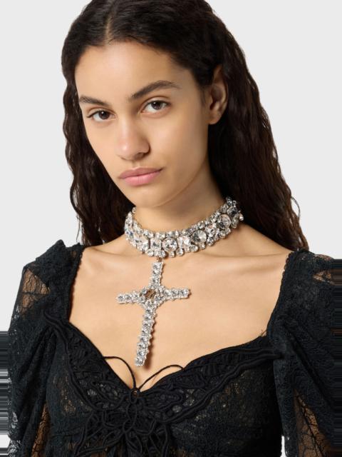 Blumarine METAL CHOKER WITH SETTINGS AND PENDANT
