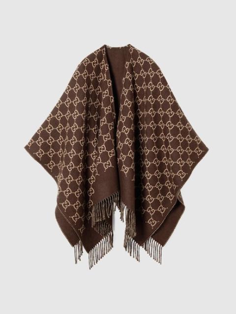 GUCCI GG wool jacquard cape