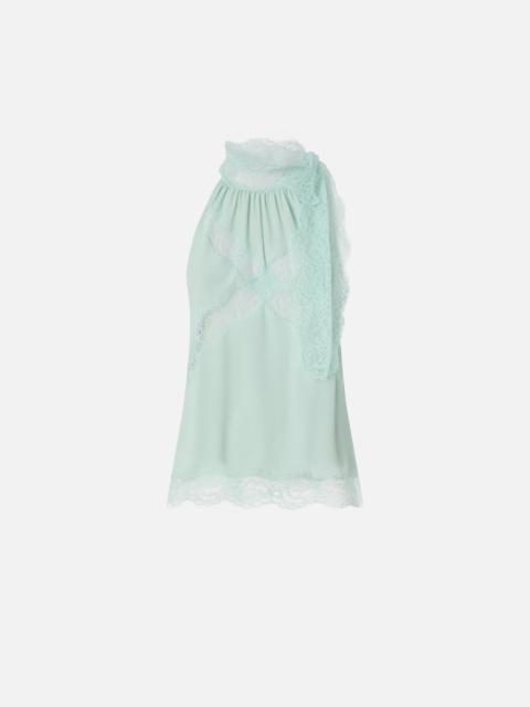 PINKO HALTERNECK TOP WITH LACE