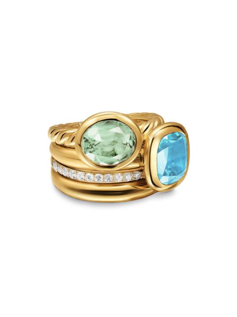 DAVID YURMAN Women's DY Mercer Two Stone Cocktail Ring in 18K Yellow Gold - New Prasiolite