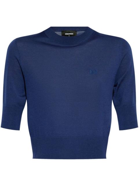 DSQUARED2 logo-embroidered top